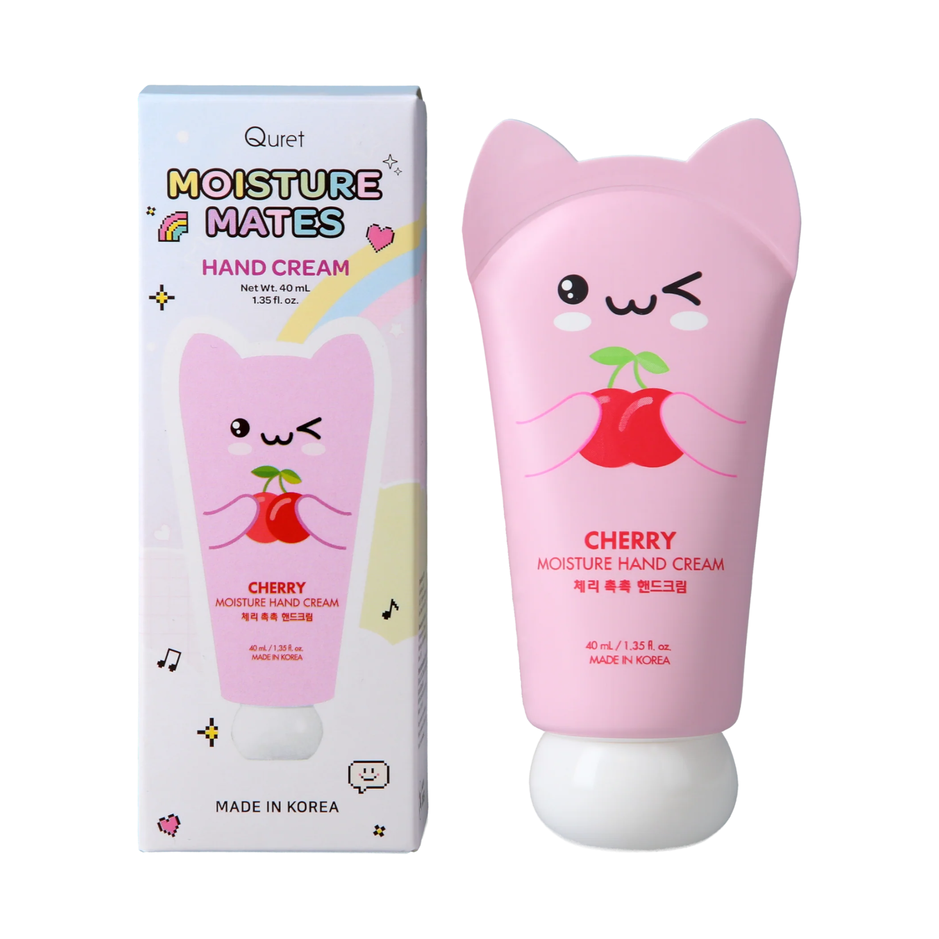 QURET Crème Mains Hydratante à l'Acide Hyaluronique, Cerise 40 ml