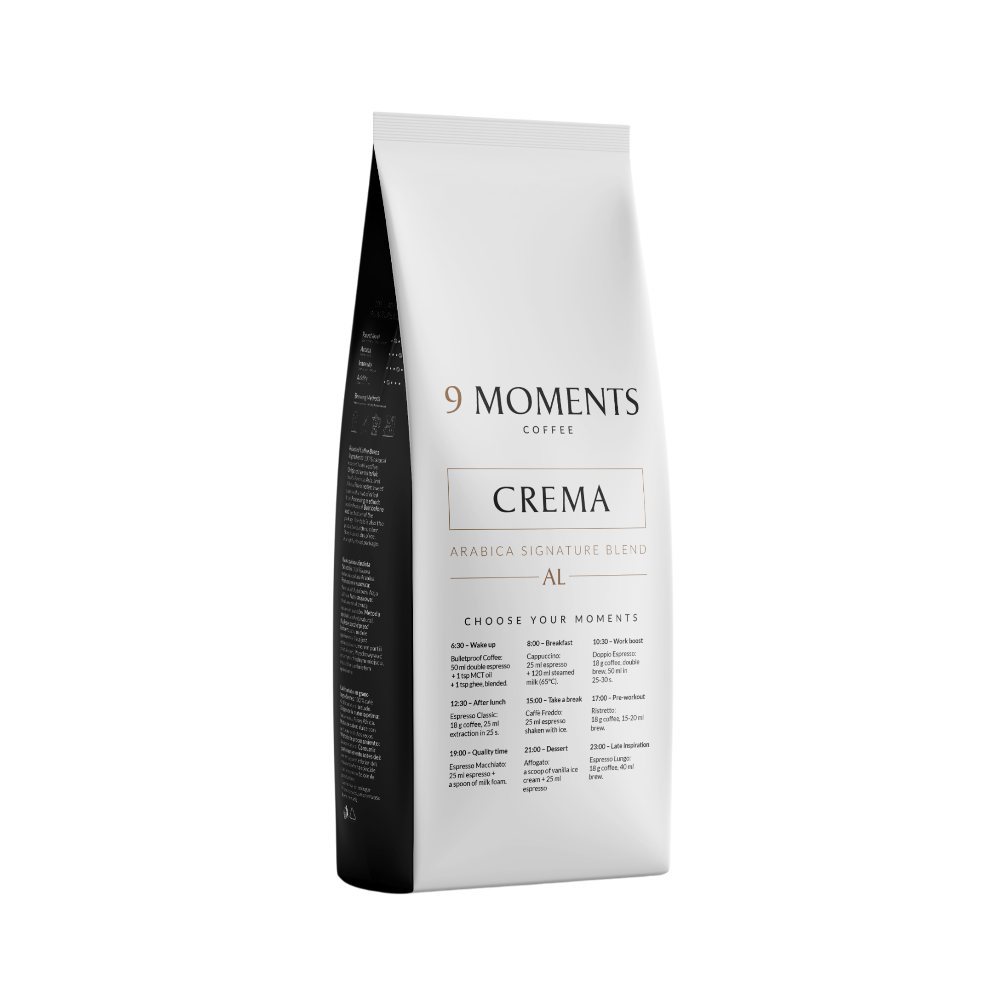9 MOMENTS CREMA Café en grains crémeux 500 g