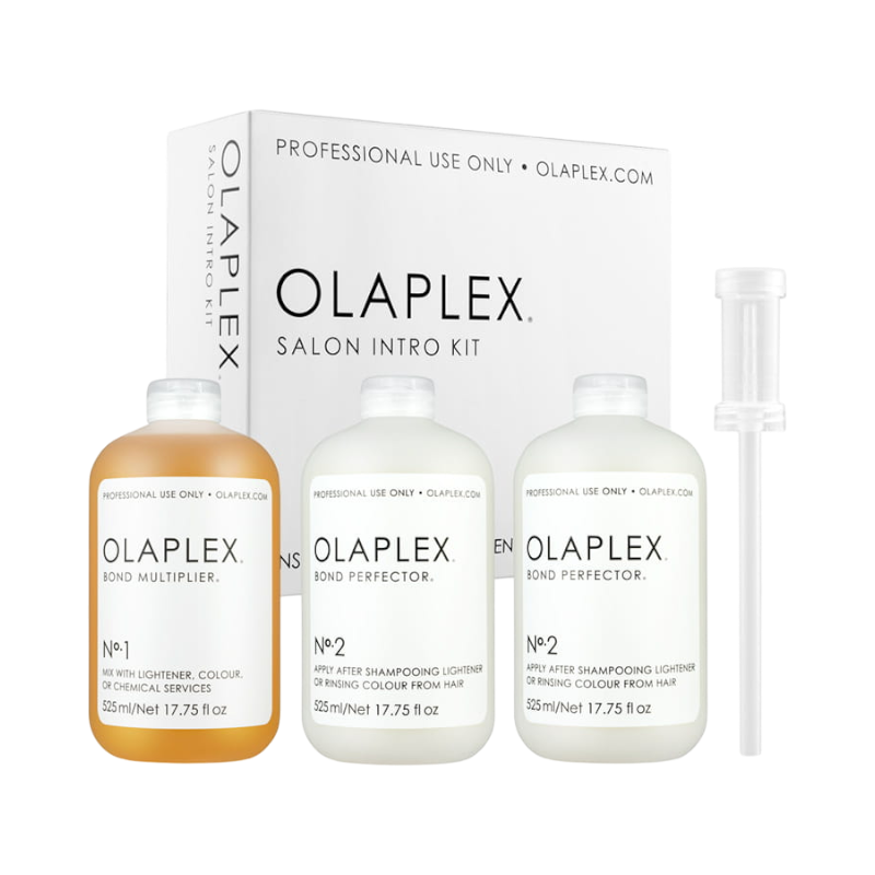 OLAPLEX SALON Kit de découverte : Kit de reconstruction professionnel n° 1 Bond Multiplier 525 ml + 2 x n° 2 Bond Perfector 525 ml