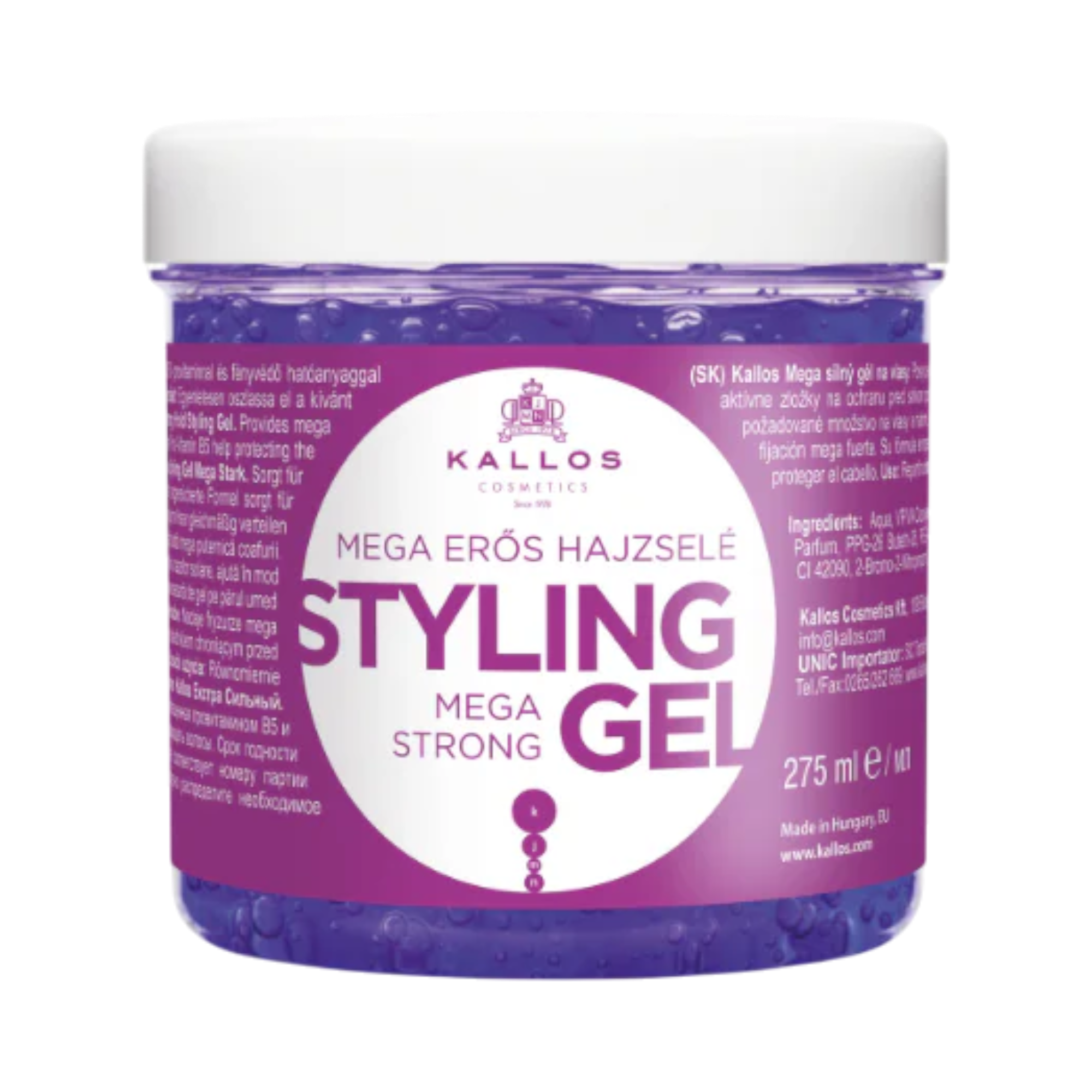 KALLOS EROS MEGA STRONG HOLD Gel coiffant méga fort 275 ml