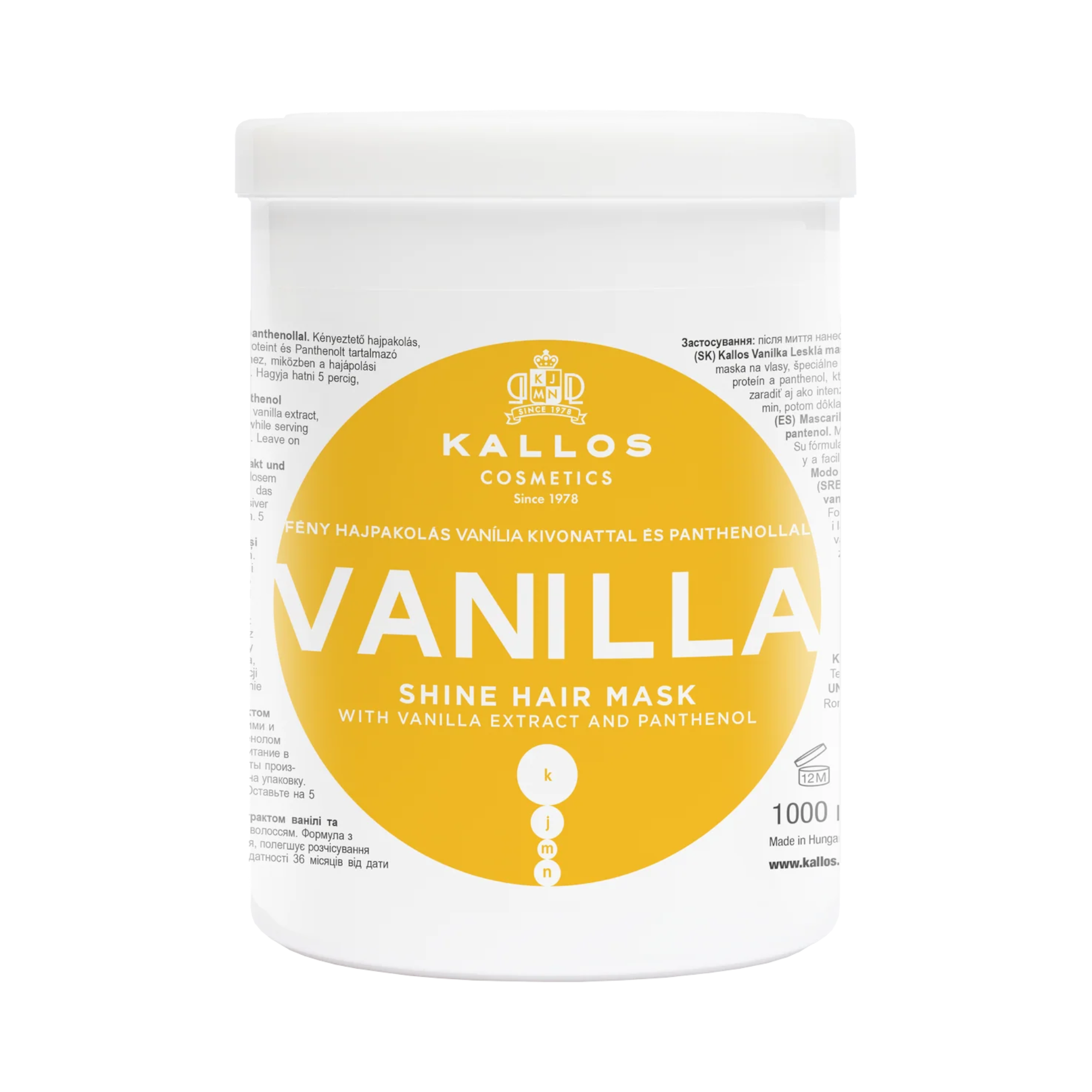 KALLOS KJMN VANILLA Masque crémeux brillant 1000 ml