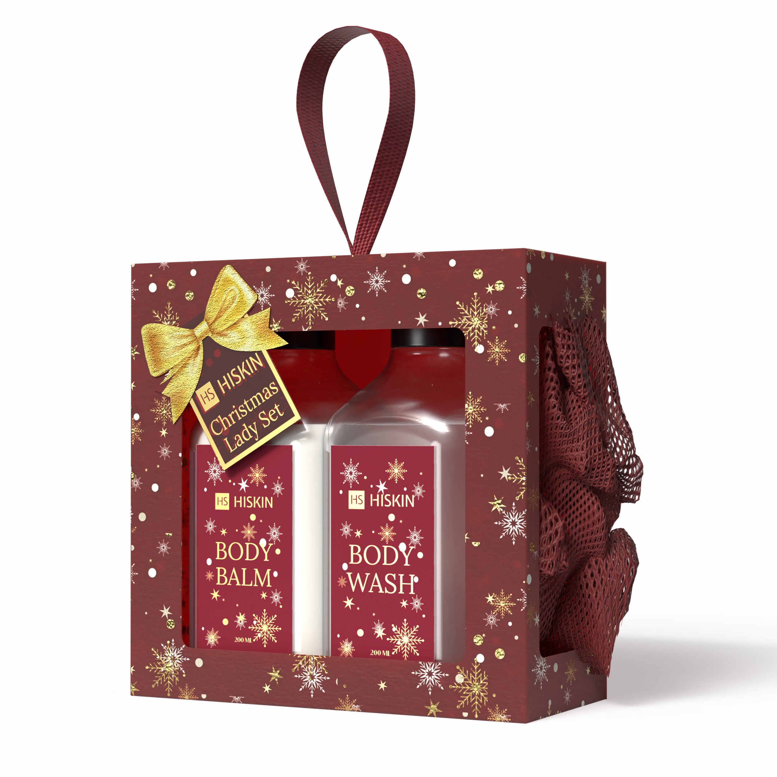 HISKIN CHRISTMAS LADY SET BORDEAUX Coffret cadeau de cosmétiques de Noël