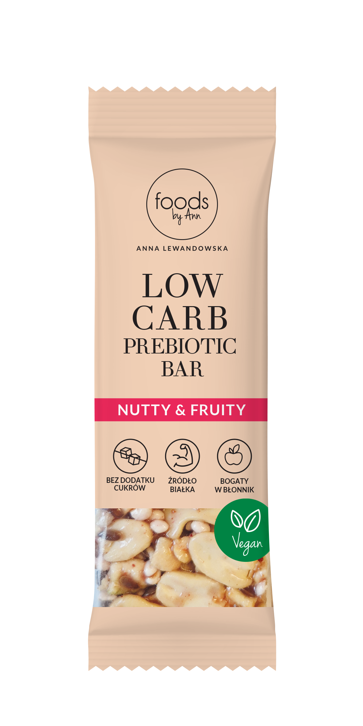 FOODS BY ANN Barre prébiotique faible en glucides aux noix et aux fruits 35 g