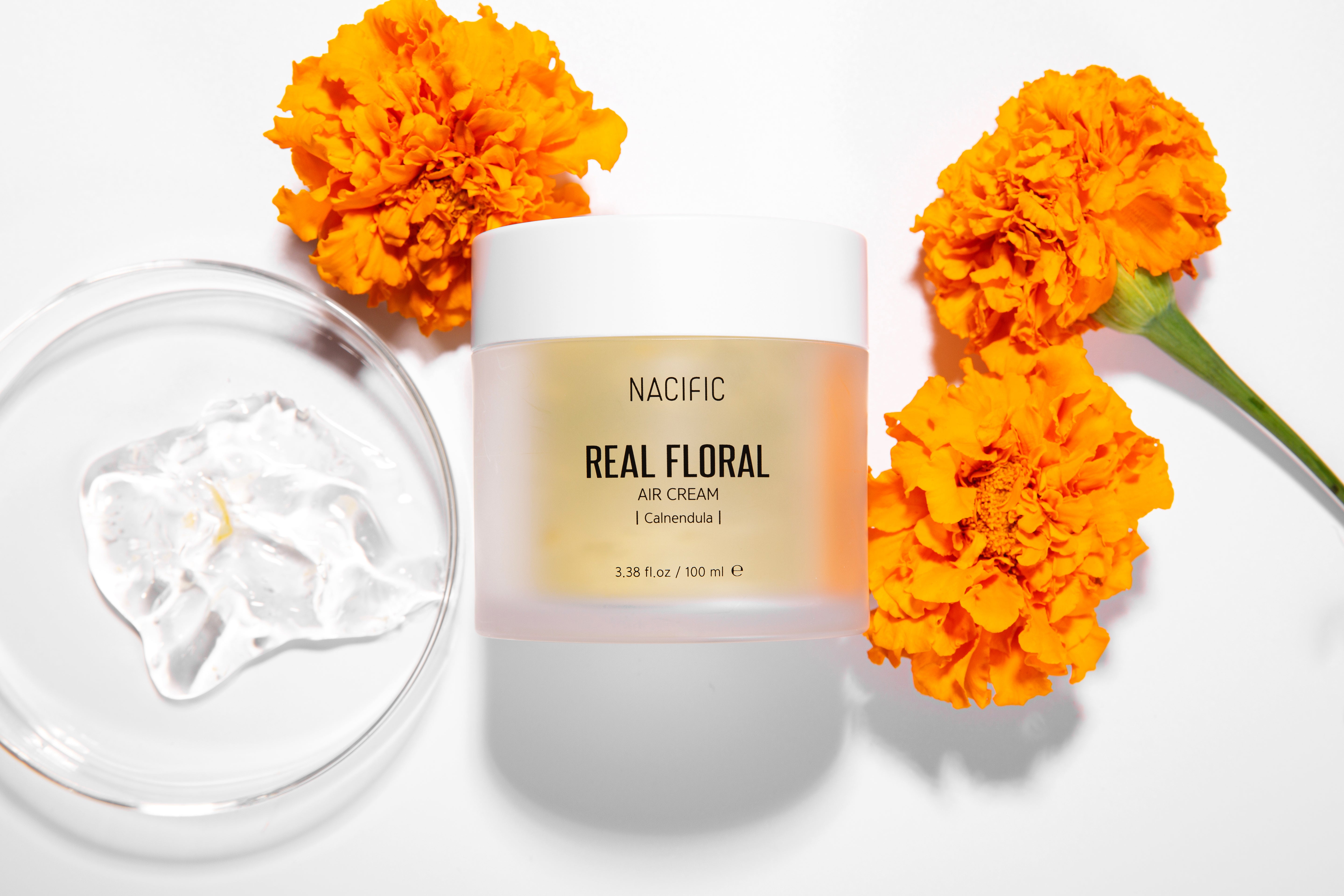 NACIFIC REAL FLORAL CALENDULA AIR CREAM - lekki krem do twarzy z ekstraktem z nagietka 100 ml #3