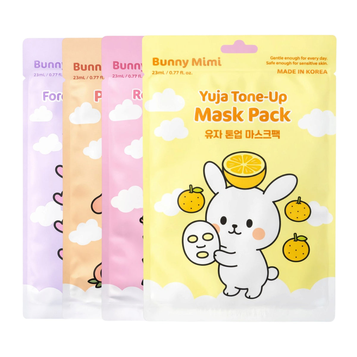 BUNNY MIMI Coffret de masques pour le visage, 4 x 23 ml