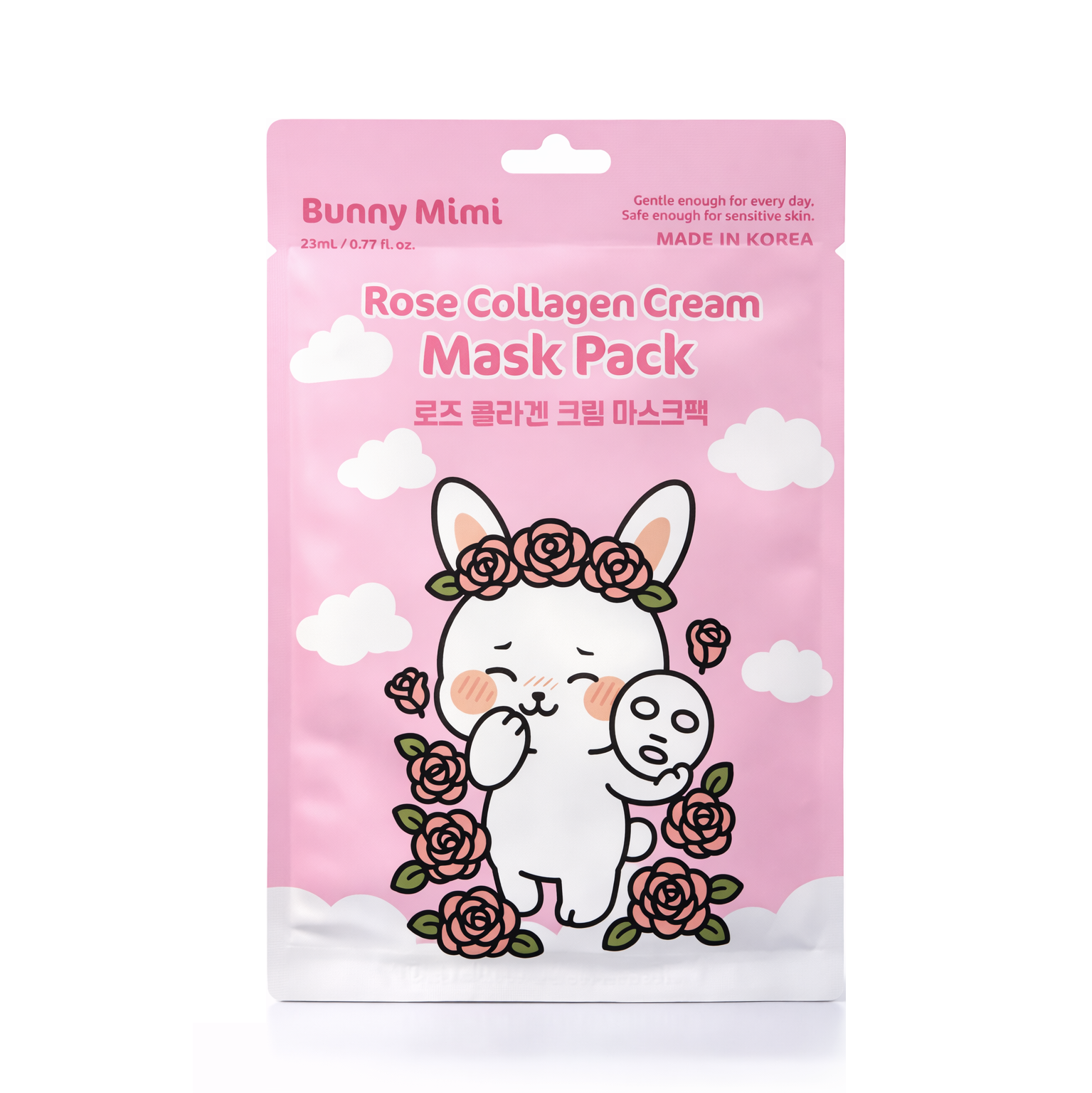 BUNNY MIMI ROSE COLLAGEN CREAM MASK PACK Masque hydratant pour le visage 23 ml