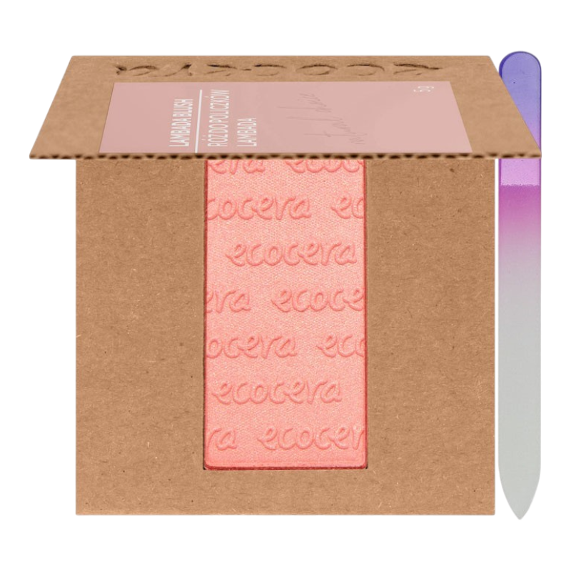 Fard à joues ECOCERA NATURAL CHOICE, Lambada 5 g + Lime à ongles en verre MIMO, imprimé arc-en-ciel