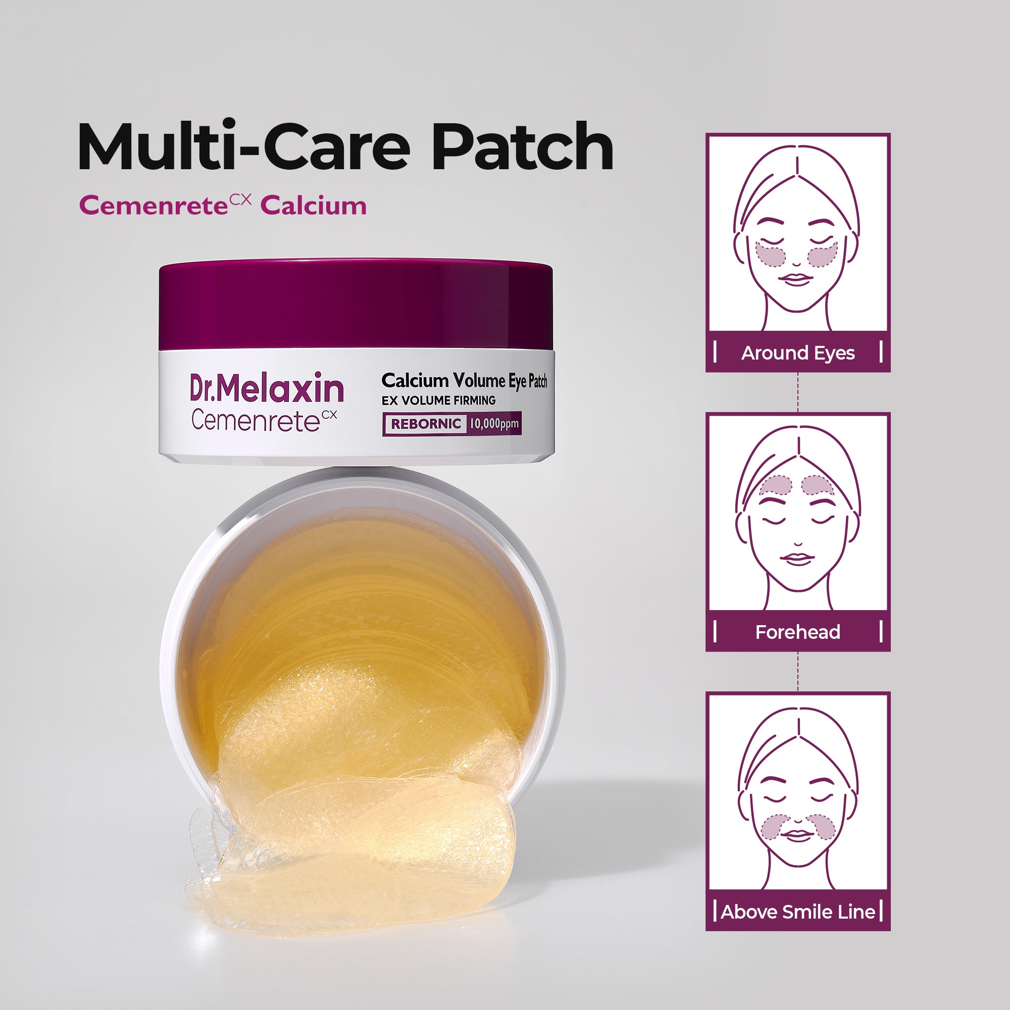 DR.MELAXIN CEMENRETE CALCIUM VOLUME EYE PATCH Straffende Hydrogel-Augenpflaster 60 Stk. #9