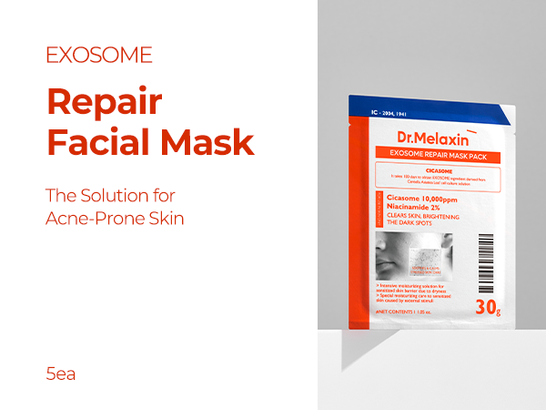 DR.MELAXIN EXOSOME REPAIR MASK PACK Masques en tissu régénérants aux exosomes pour peaux acnéiques 5 x 30 g #5