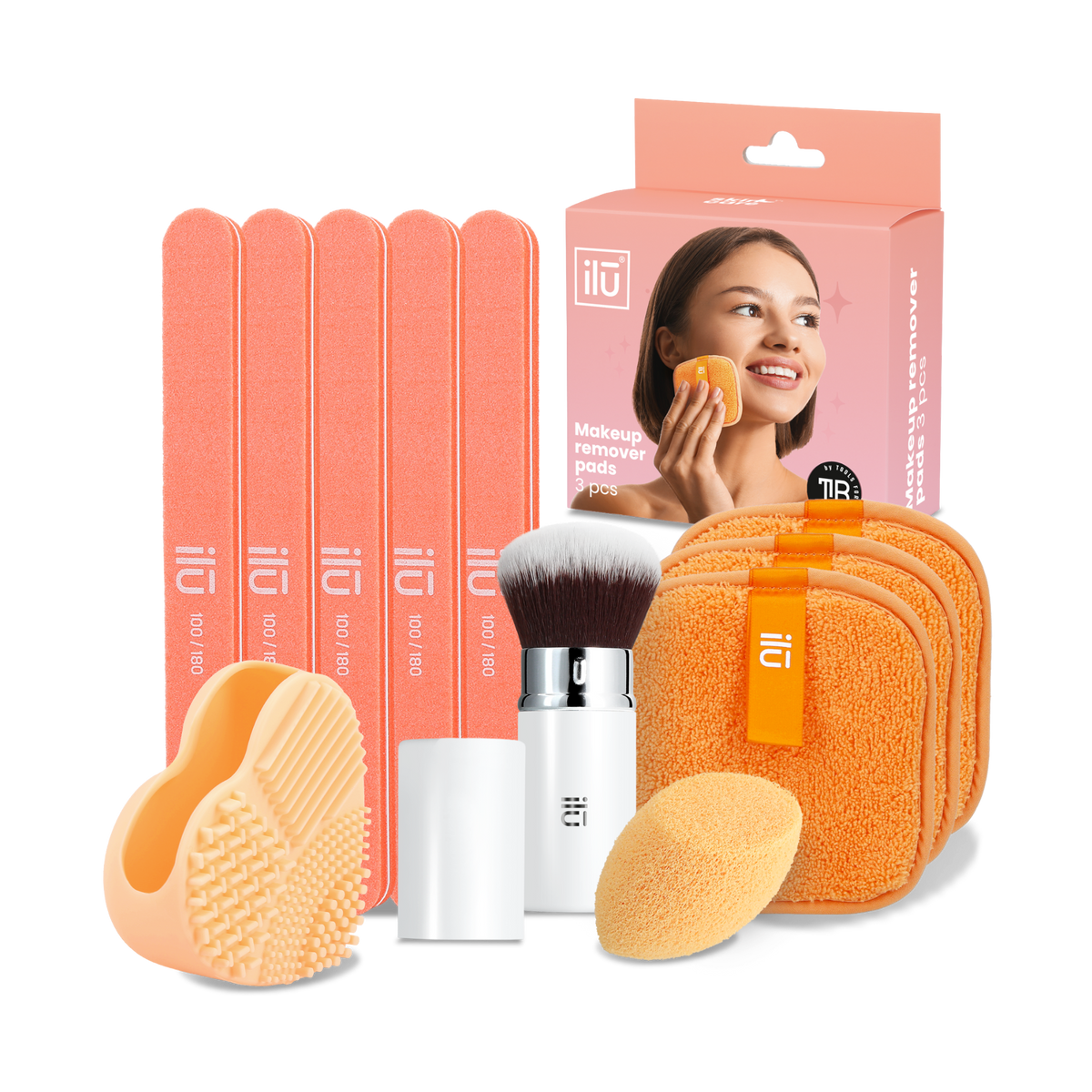 ilū ORANGE HARMONY Un ensemble d'accessoires - soin, maquillage et manucure en un