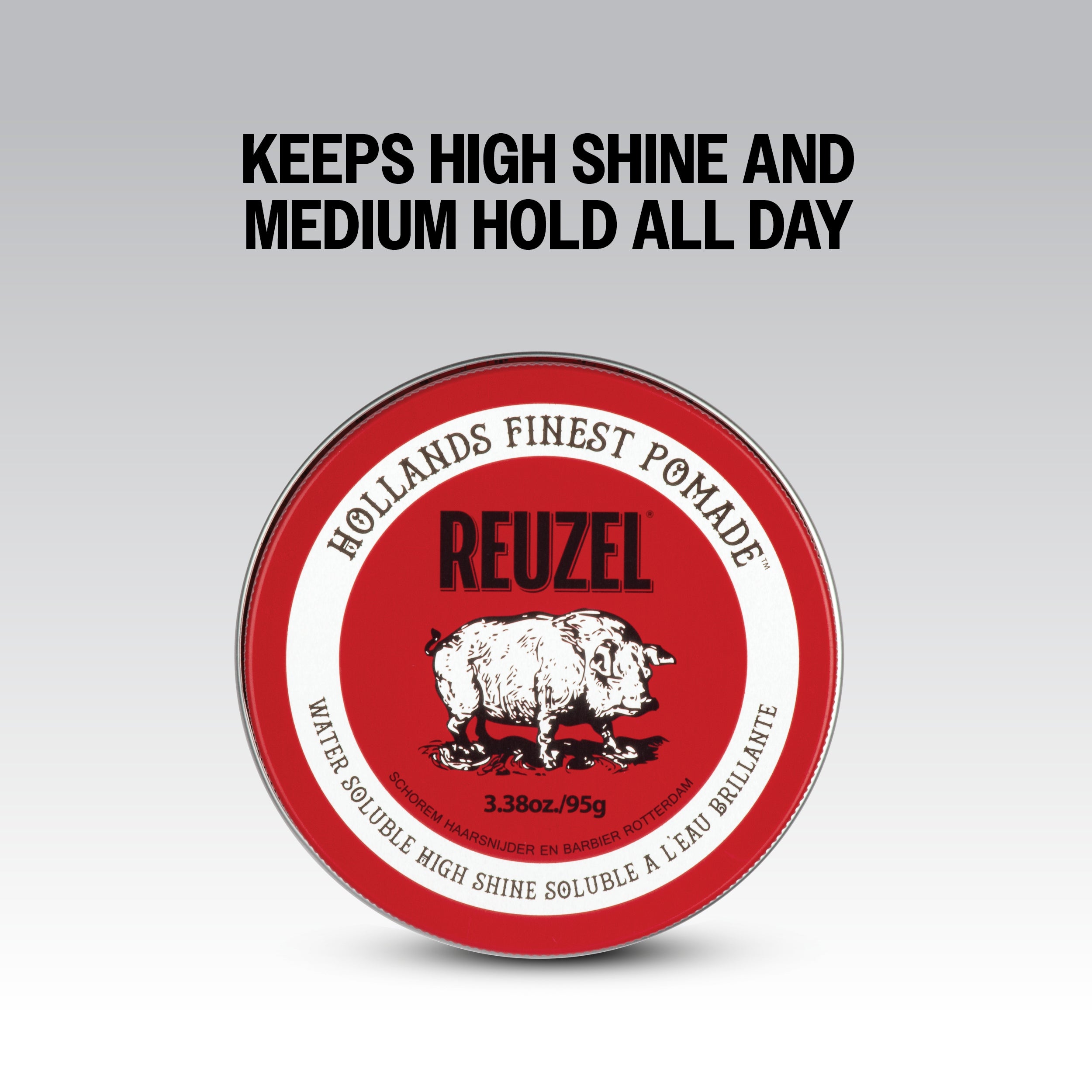 REUZEL POMADE ROUGE SOLUBLE À L'EAU BRILLANCE ÉLEVÉE Pommade à base d'eau pour cheveux, tenue moyenne et brillance intense 95 g #4
