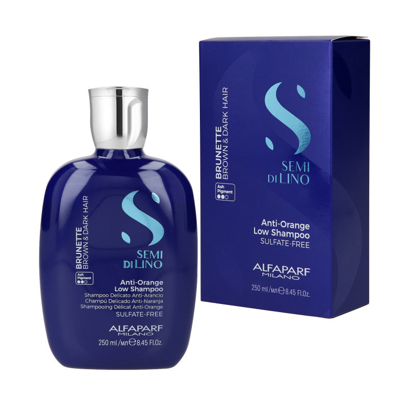 ALFAPARF SEMI DI LINO BRUNETTE ANTI ORANGE Shampooing neutralisant pour cheveux bruns 250ml