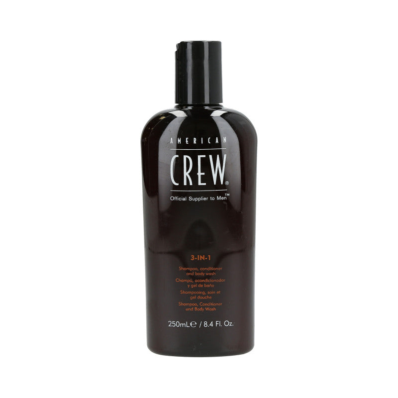 AC CLASSIC 3-IN-1 250MLAMERICAN CREW Shampooing, revitalisant et gel douche 3en1 250ml