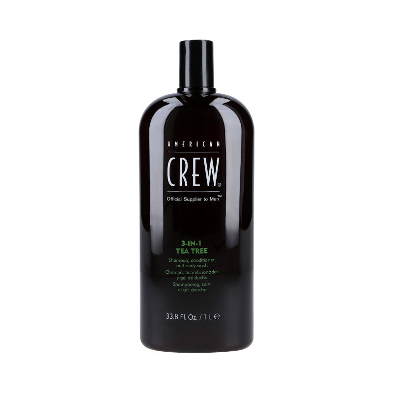 AMERICAN CREW 3-IN-1 TEA TREE Shampooing, soin et gel douche 1000ml