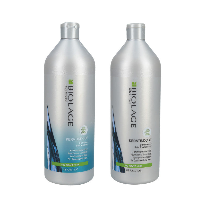 BIOLAGE Keratindose Shampooing 1000ml + Conditionneur 1000ml pour cheveux sensibilisés