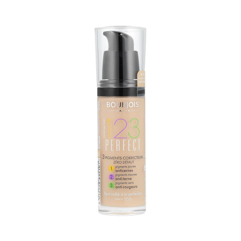 BOURJOIS 123 Perfect Fond de teint 51 Light Vanilla 30ml