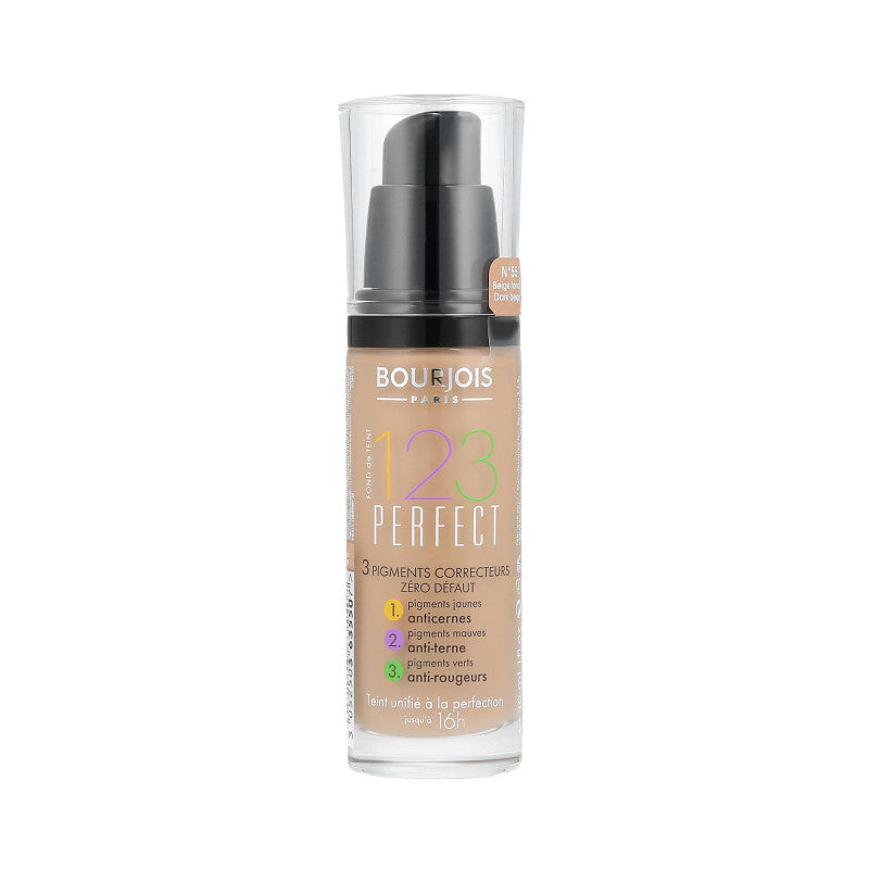 BOURJOIS 123 Perfect Fond de teint 55 Dark Beige 30ml