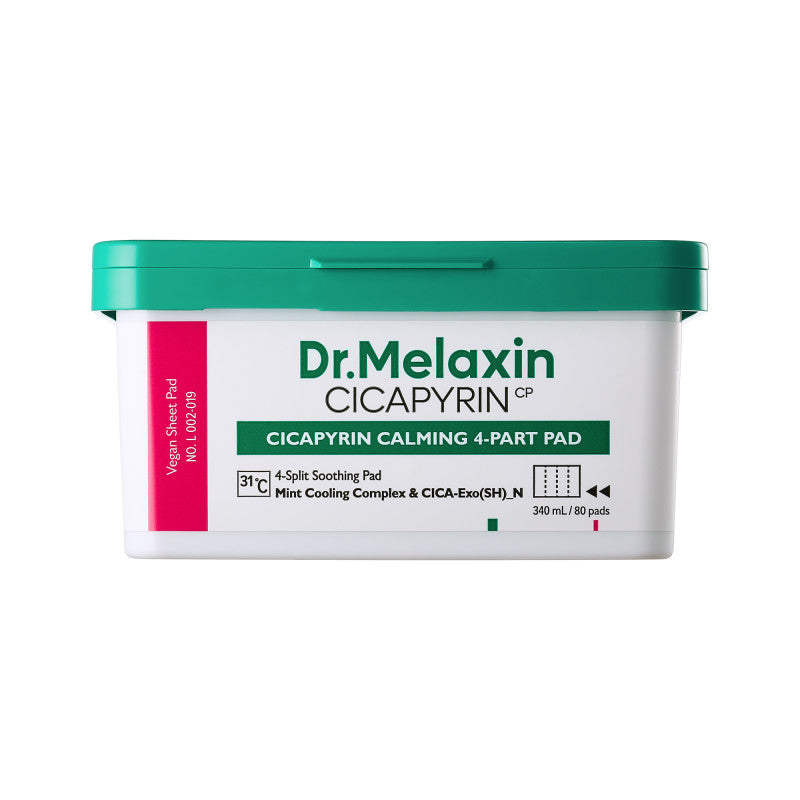 DR.MELAXIN CICAPYRIN CALMING 4-PART PAD Soothing face pads with a cooling complex, 80 pcs. (340 ml)