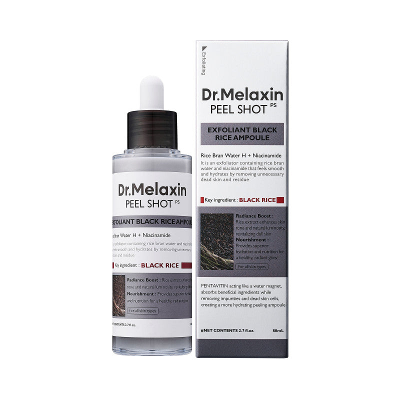 DR.MELAXIN PEEL SHOT LINE Ampoule exfoliante douce à l'extrait de riz noir 80 ml
