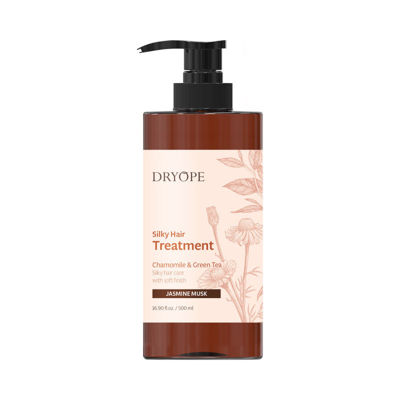 DRYOPE SILKY HAIR TREATMENT Masque nourrissant pour cheveux secs et abîmés au parfum de musc et de jasmin 500 ml