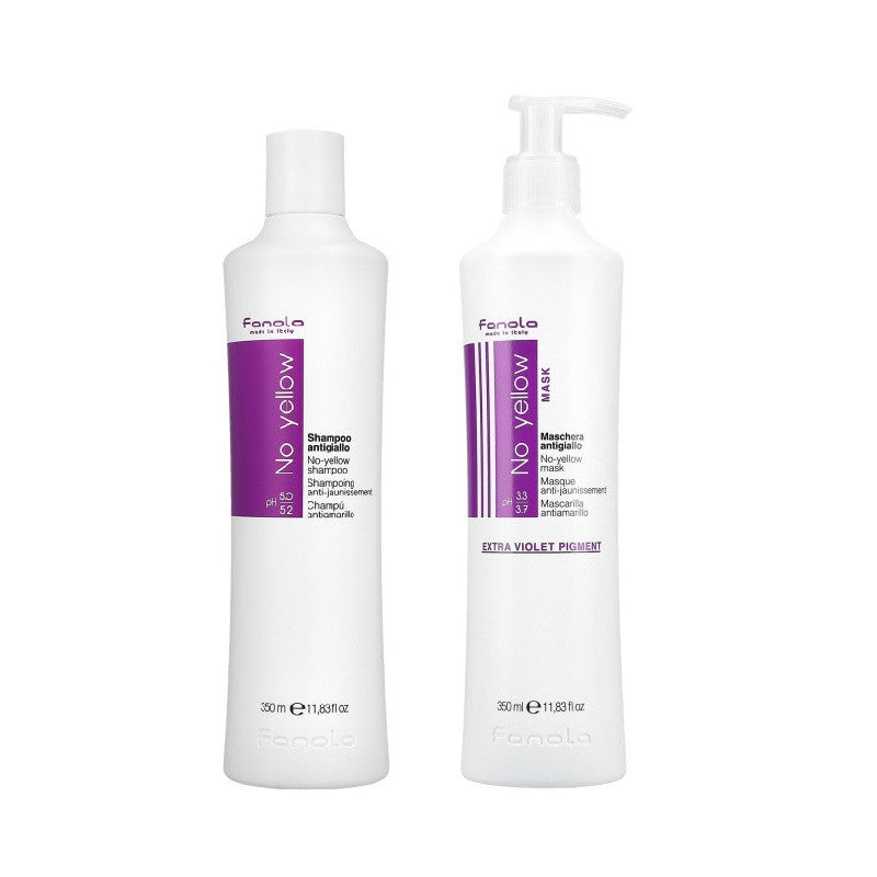 FANOLA NO YELLOW Set anti-jaunissement shampooing 350ml + masque 350ml