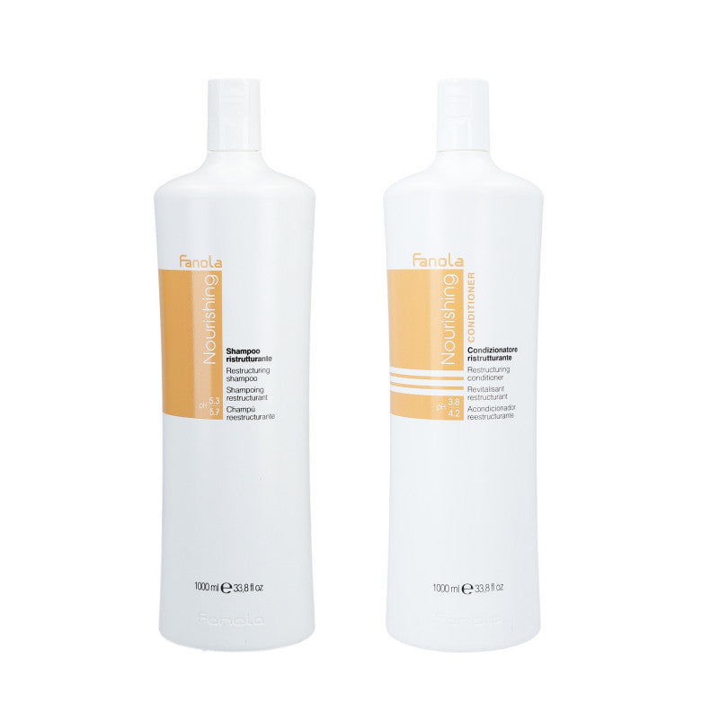 FANOLA NOURISHING Set Cheveux secs Shampoing 1000ml + Revitalisant 1000ml