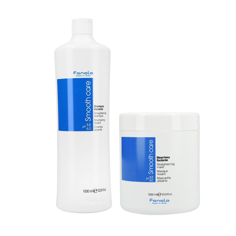 FANOLA SMOOTH CARE Set Cheveux crépus Shampoing 1000ml + Masque 1000ml
