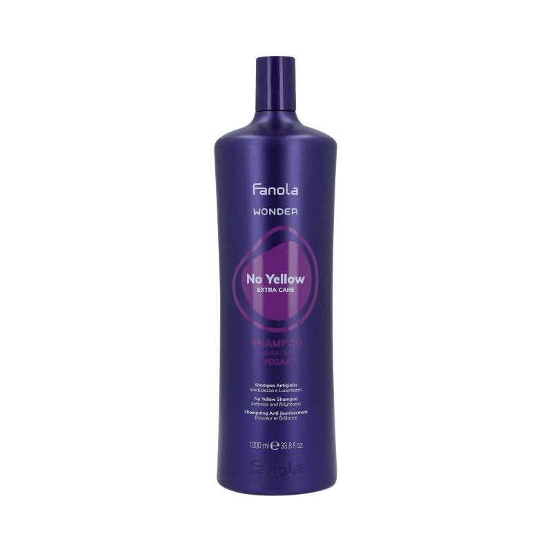 FANOLA WONDER NO YELLOW Shampooing neutralisant de couleur pour cheveux blonds 1000ml