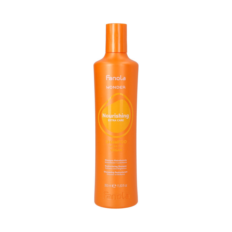 FANOLA WONDER NOURISHING EXTRA CARE Shampoing reconstructeur végétalien pour cheveux secs et abîmés 350 ml