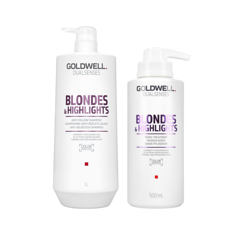 GOLDWELL DUALSENSES BLONDES & HIGHLIGHTS Shampooing 1000ml + Masque 500ml