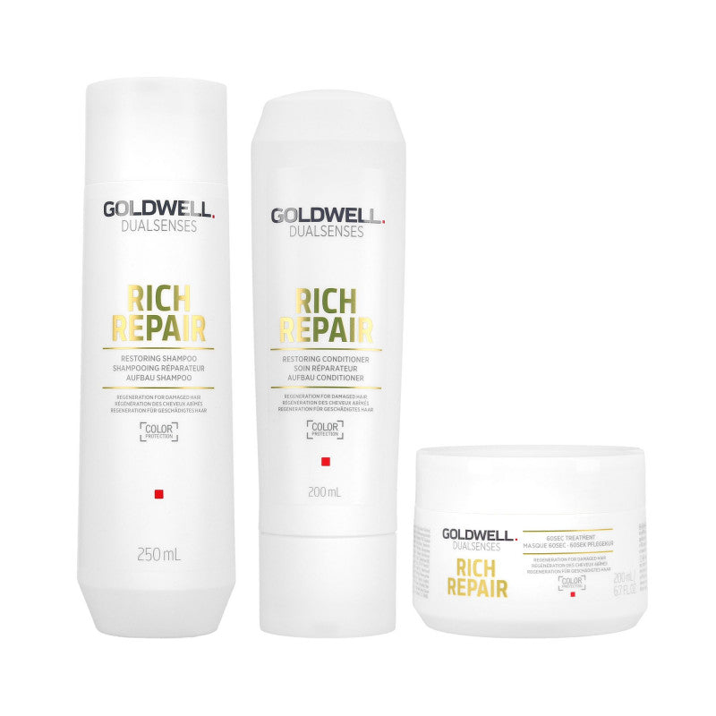 GOLDWELL DUALSENSES RICH REPAIR Shampooing 250ml + Conditionneur 200ml + Masque 200ml