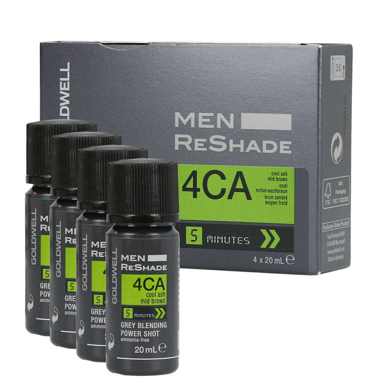 GOLDWELL MEN RE-SHADE Power Shot Pour dissimuler les Cheveux Gris 4CA 4x20ml