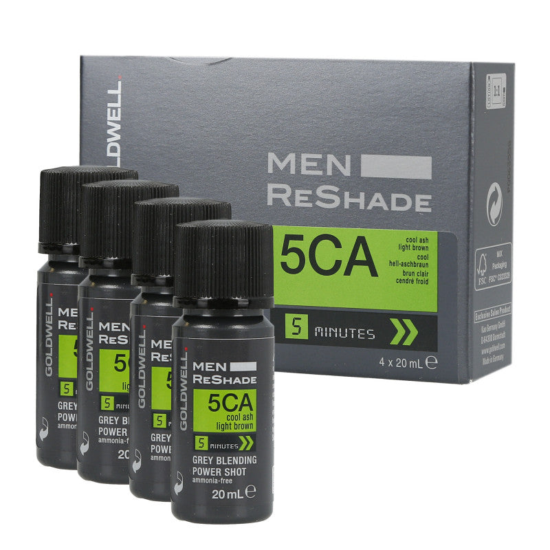 GOLDWELL MEN RE-SHADE Power Shot Pour dissimuler les Cheveux Gris 5CA 4x20ml