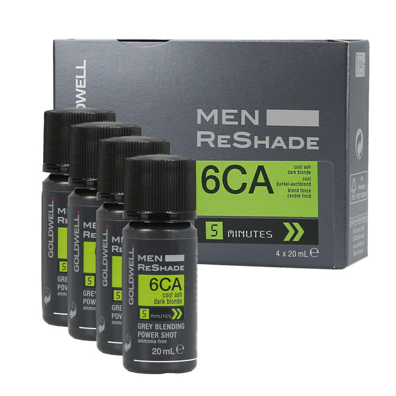 GOLDWELL MEN RE-SHADE Power Shot Pour dissimuler les Cheveux Gris 6CA 4x20ml