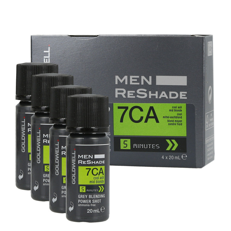 GOLDWELL MEN RE-SHADE Power Shot Pour dissimuler les Cheveux Gris 7CA 4x20ml