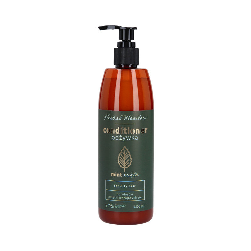 HERBAL MEADOW Après-shampoing pour cheveux gras à l'extrait de menthe 400 ml