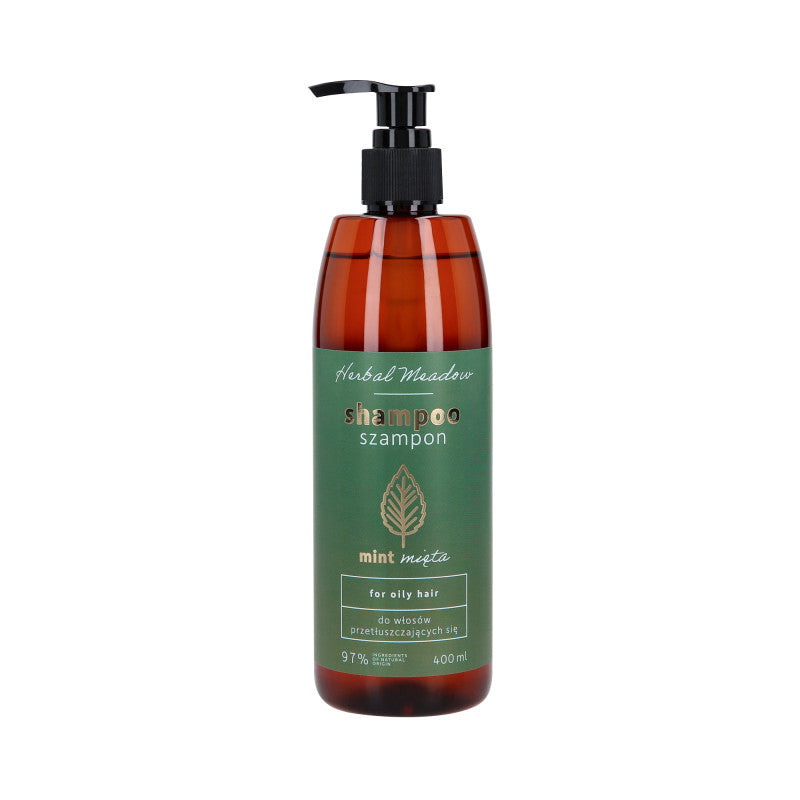 HERBAL MEADOW Shampoing pour cheveux gras à l'extrait de menthe 400 ml