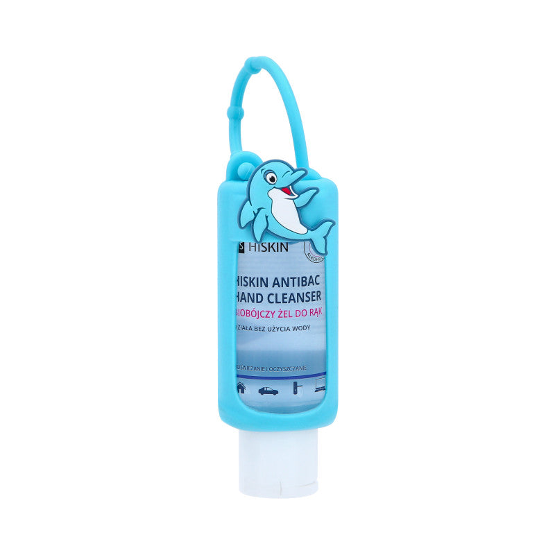 HISKIN ANTIBAC Gel mains biocide au parfum de forêt dans un étui, Dauphin 75ml