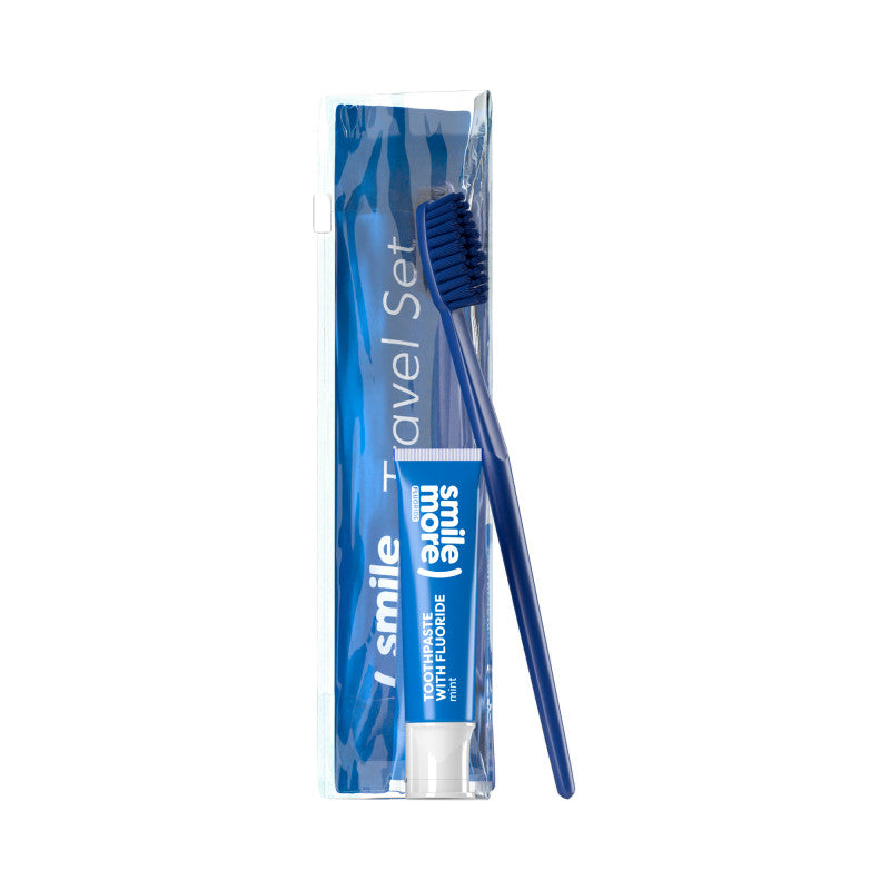 HISKIN DENTAL SMILE MORE Coffret de voyage, brosse à dents + dentifrice Menthe 30 ml