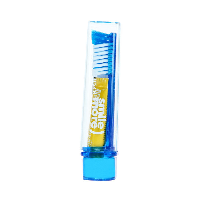 HISKIN DENTAL TRAVEL SMILE MORE Brosse à dents pliable + dentifrice à la mangue 4 ml