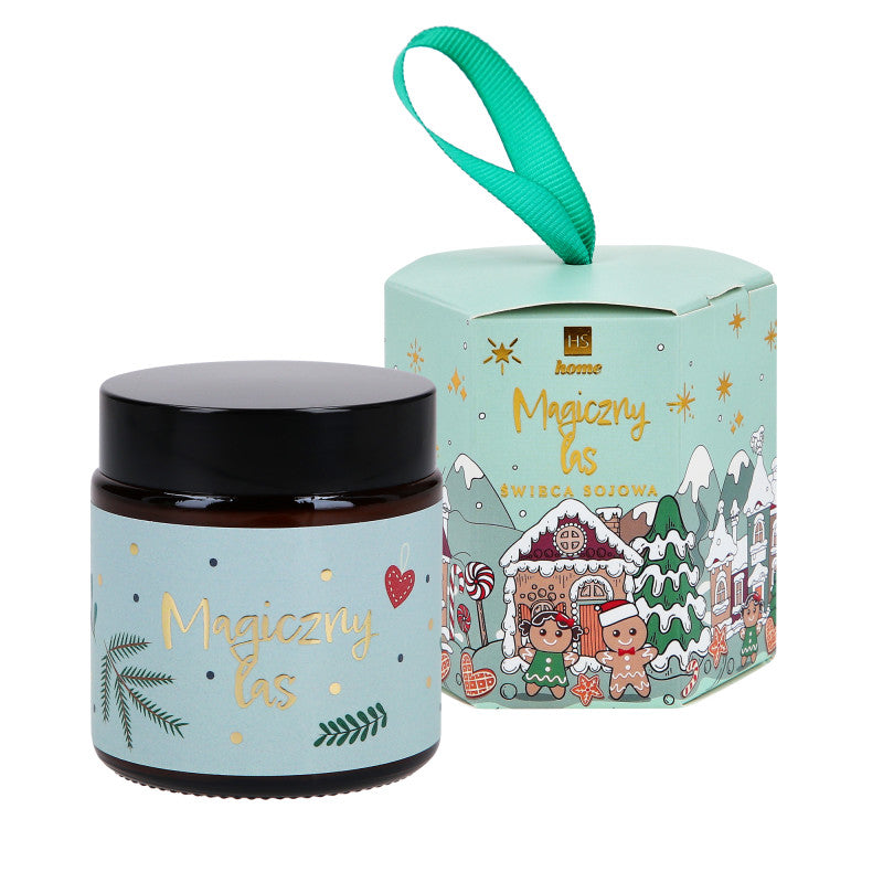 HISKIN HOME Bougie soja Noël, Forêt magique 100g
