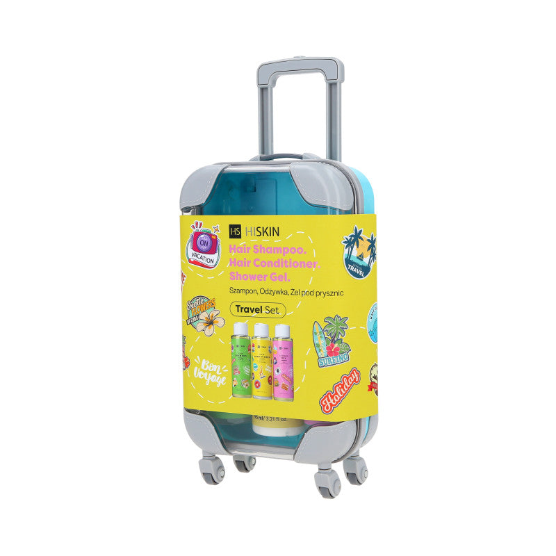 HISKIN TRAVEL SET Coffret de voyage shampoing 95 ml, après-shampoing 95 ml + gel douche 95 ml