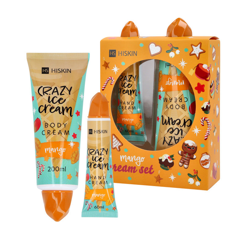 HISKIN XMASS MANGO Coffret lotion pour le corps et crème pour les mains, Mangue 200 ml + 60 ml