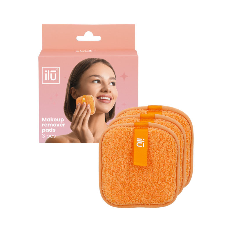 ilū Tampons démaquillants, 3pcs, Orange