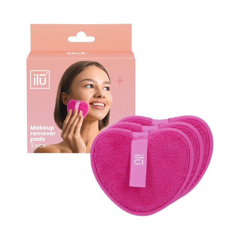 ilū Tampons démaquillants, 3pcs, Rose
