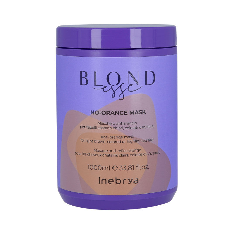 INEBRYA BLONDESSE NO ORANGE Masque pour cheveux blonds éliminant les tons jaunes 1000ml