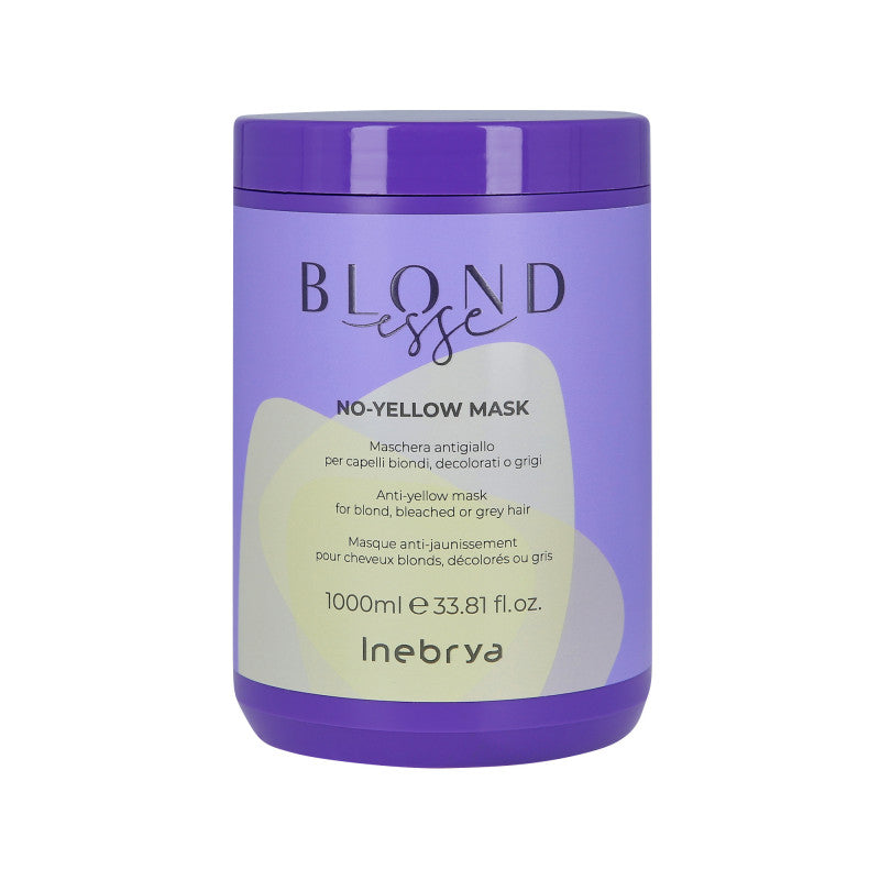 INEBRYA BLONDESSE NO YELLOW Masque pour cheveux blonds, décolorés et gris 1000ml