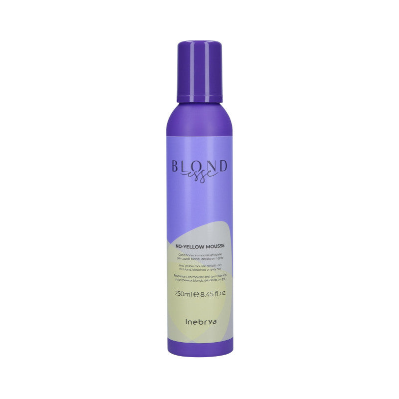 INEBRYA BLONDESSE NO YELLOW MOUSSE Après-shampooing en mousse pour cheveux blonds contre les reflets jaunes 250ml