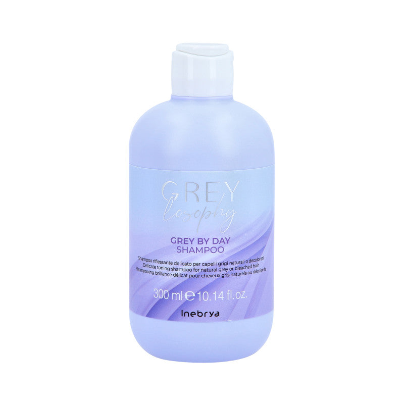 INEBRYA GREYLOSOPHY GREY BY DAY Shampoing nettoyant en douceur pour cheveux gris et décolorés 300 ml