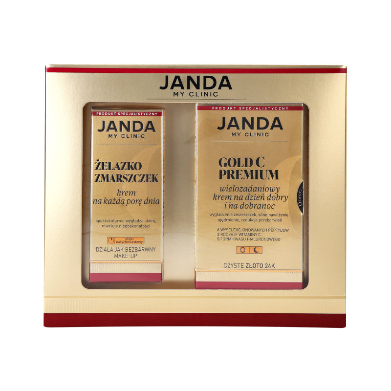 JANDA MY CLINIC GOLD C PREMIUM Coffret, crème matin et nuit 50 ml + crème anti-rides pour chaque moment de la journée 30 ml
